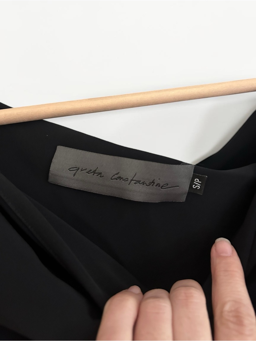 Greta Constantine Loanne Off Shoulder Black Midi Dress Sz Small LBD Cocktail - Picture 4 of 10